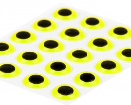 3D Epoxy Eyes, Fluo Yellow, 6 mm